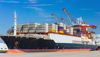 Illustration representing modern forward shipment logistics